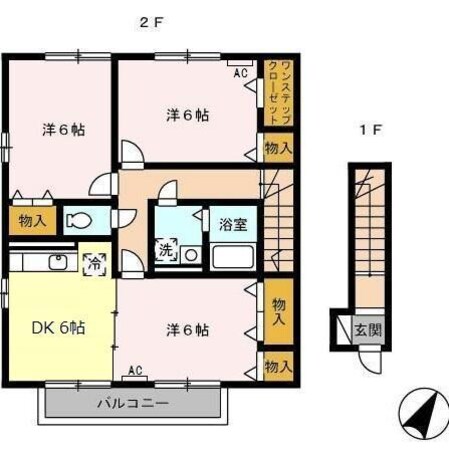 フルール　Ａ棟の物件間取画像